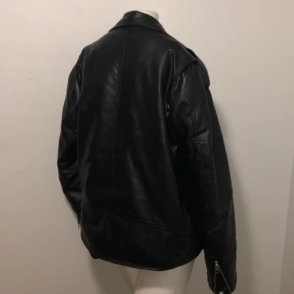 RECLAIMED VINTAGE FAUX LEATHER JACKET - Picture 6 of 8